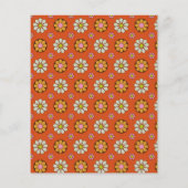 予算Groovy花オレンジベビーシャワー招待状 (裏面)