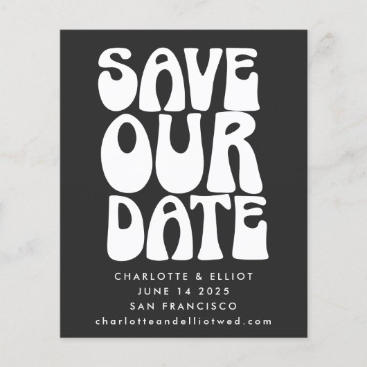 予算Groovy ユニーク 70s白黒日付の保存 (正面)