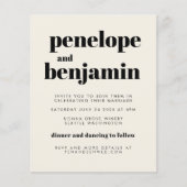 予算Groovy 70sブラックオールインワンウェディング招待 (正面)