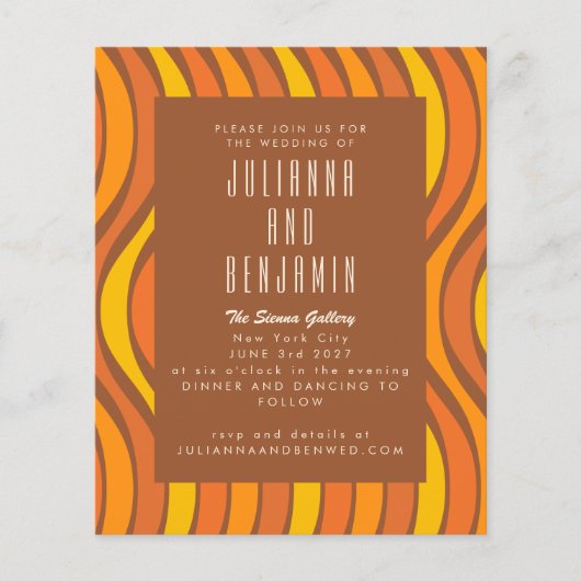 予算Groovy 70s波線オレンジブラウン結婚ズ (正面)