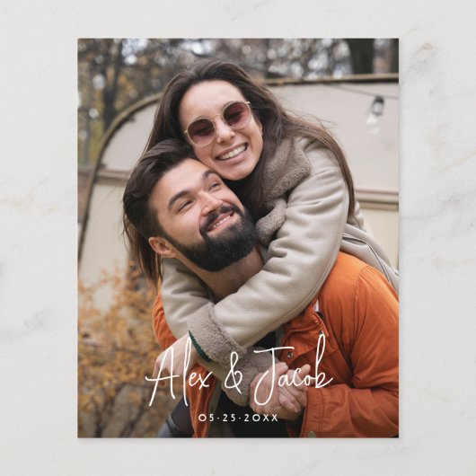 予算Groovy Sparkle 70sピンク&赤フォト結婚ズ (裏面)