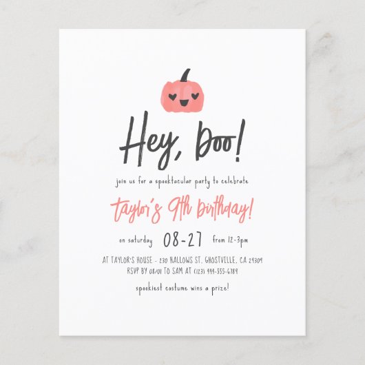 予算Hey Boo Halloween Boho Birthday Party (正面)