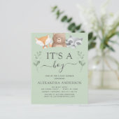 予算It's a Boy Baby Shower Woodland招待状 (スタンド正面)