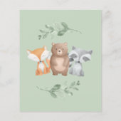 予算It's a Boy Baby Shower Woodland招待状 (裏面)