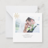 予算MINIサイズ2写真クリスマス新婚 ノートカード (裏面)