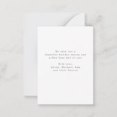 予算MINIメリークリスマススクリプト写真の休日 ノートカード (裏面)