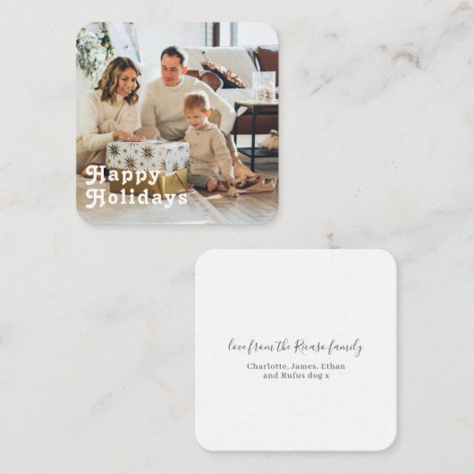 予算MINI写真パーソナライズされたと文字クリスマス ノートカード (正面/裏面)