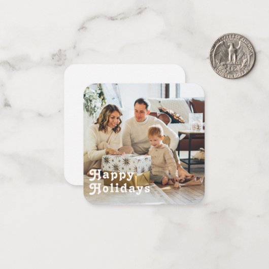 予算MINI写真パーソナライズされたと文字クリスマス ノートカード (正面/裏面インサイチュ)