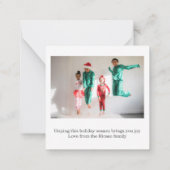 予算MINI写真パーソナライズされたクリスマス ノートカード (裏面)