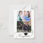 予算MINI SIZE 4写真卒業のお知らせ ノートカード (裏面)