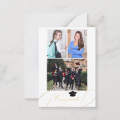 予算MINI SIZE 4写真卒業のお知らせ ノートカード (裏面)