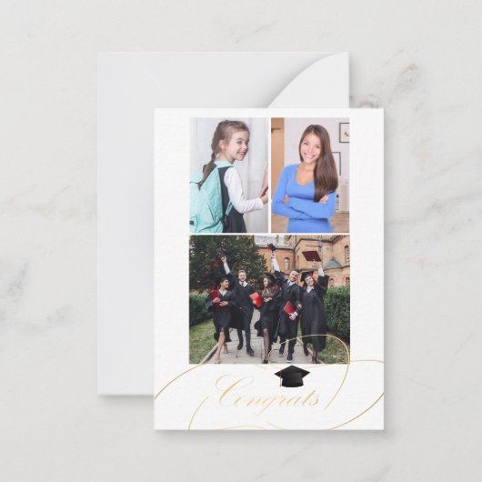 予算MINI SIZE 4写真卒業のお知らせ ノートカード (裏面)
