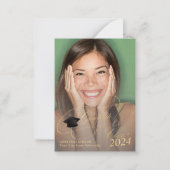 予算MINI SIZE 4写真卒業のお知らせ ノートカード (正面)