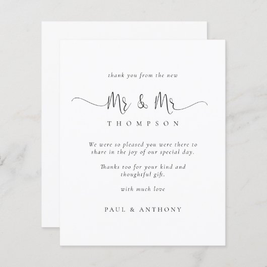 予算MrとMrスクリプトゲイ結婚の感謝してい数 (正面/裏面)