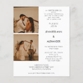 予算Newlyweds 3写真Wウェディングレセプションフライヤー チラシ (裏面)