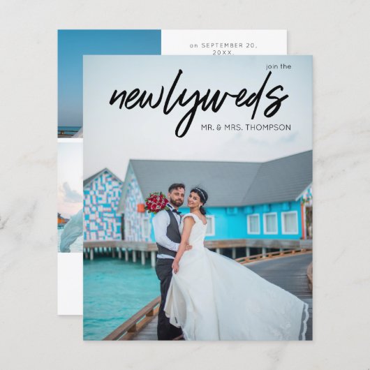 予算Newlyweds 3 Bフォトポストウェディングレセプション (正面/裏面)