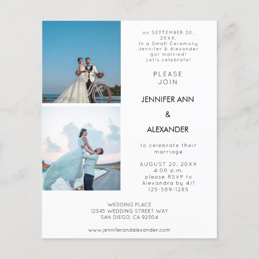 予算Newlyweds 3 Bフォトポストウェディングレセプション (裏面)