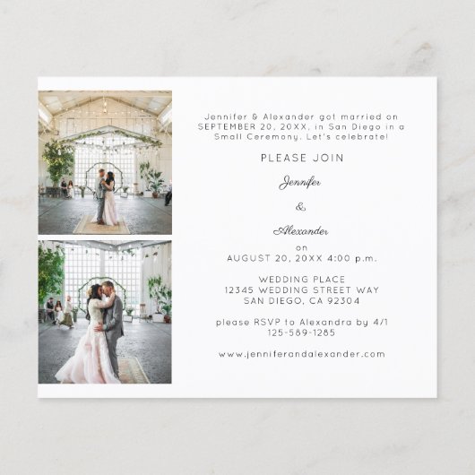 予算Newlyweds HB 3写真ポスト結婚披露宴 (裏面)