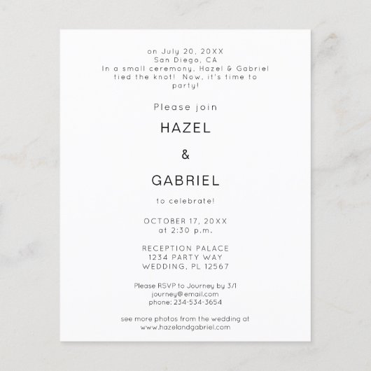 予算Newlyweds W 1フォトポストウェディングレセプション (裏面)