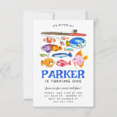 予算O – フィッシュアルリールおもしろい魚魚釣り誕生日 ノートカード (正面)