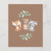 予算Ohベビーシャワーウッドランド招待状 (裏面)