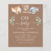 予算Ohベビーシャワーウッドランド招待状 (正面)