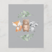 予算Ohベビーシャワーウッドランド招待状 (裏面)