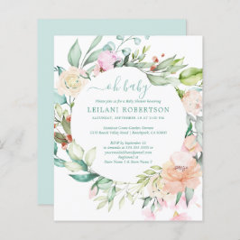 予算Ohベビーフローラリースシャワー招待状