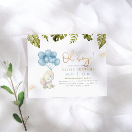 予算Oh男の子ゾウ&バルーン赤ちゃんシャワー