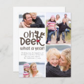 予算Oh Deer What a Year写真ホリデーカード (正面/裏面)