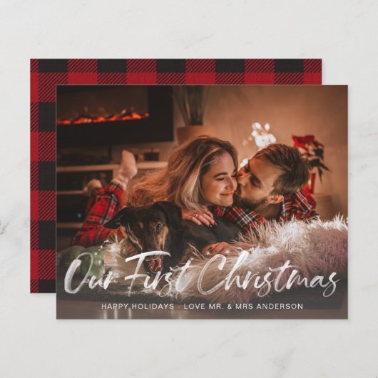 予算Our初めてのクリスマスバッファローチェック写真 (正面/裏面)