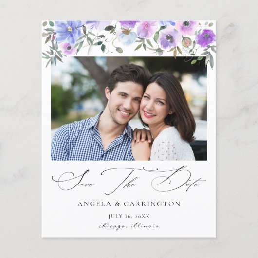 予算Periと紫のフローラ写真の保存日付 (正面)