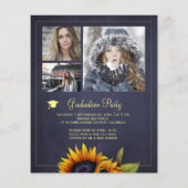 予算PHOTOコラージュ卒業パーティー招待状 チラシ (裏面)