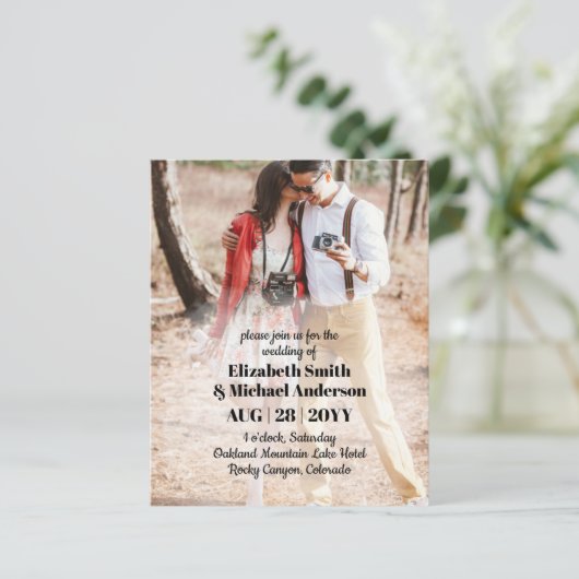 予算PHOTO結婚式招待状 (スタンド正面)