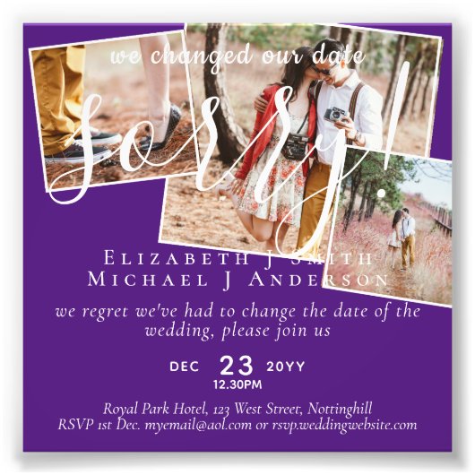 予算PHOTO計画の変更新日延期 フォトプリント            (正面)