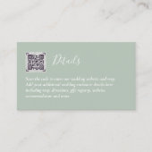 予算QRコードウェブサイトRSVPホテル結婚の詳細 エンクロージャーカード (正面)