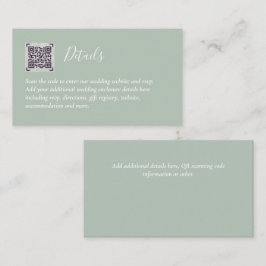 予算QRコードウェブサイトRSVPホテル結婚の詳細 エンクロージャーカード