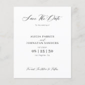 予算QRコードエレガント写真の結婚式の日付を保存 チラシ (正面)