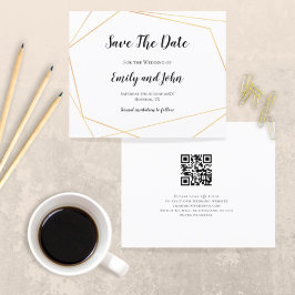 予算QRコードシンプル金ゴールド幾何学的な日付の保存