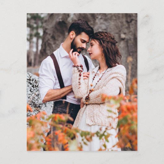 予算QRコードスクリプトフォトウェディングRSVP (裏面)