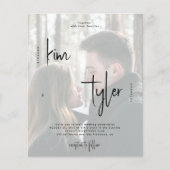 予算QRコードスクリプト2写真結婚式招待状 (正面)