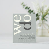 予算QRコードセージアイボリー文字結婚式の招待 (スタンド正面)