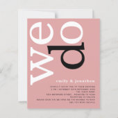 予算QRコードダスティバラ文字結婚式の招待 (正面)