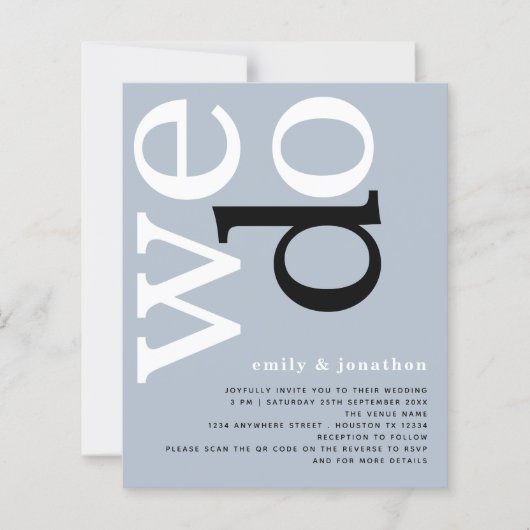 予算QRコードダスティブルー文字結婚式 (正面)