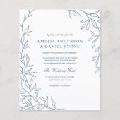 予算QRコードダスティブルー結婚式招待状 チラシ (正面)