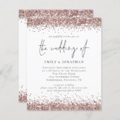 予算QRコードバラ金ゴールドグリッター結婚式 (正面/裏面)