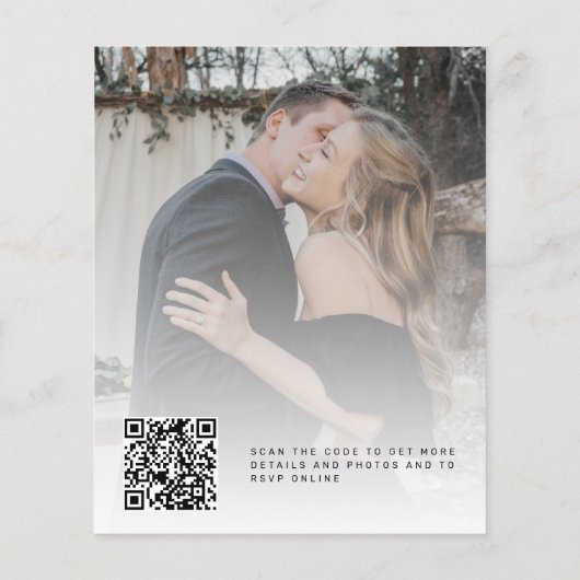 予算QRコードフォトモダン結婚式招待状 チラシ (裏面)