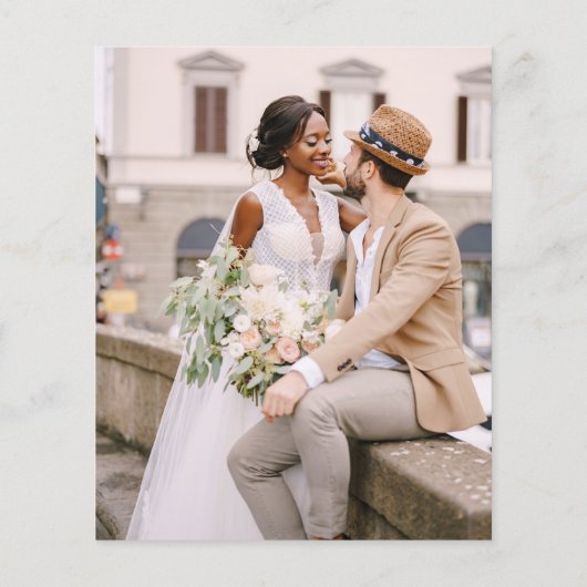 予算QRコードフォトRSVPの結婚Webサイト チラシ (裏面)