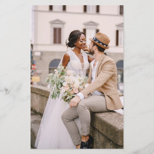 予算QRコードフォトRSVPミニマル結婚リスト (裏面)