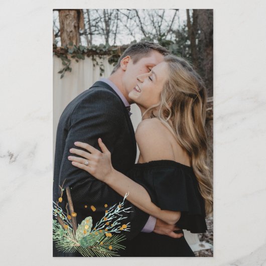 予算QRコードフォレストPHOTO結婚式の日付を保存 (裏面)